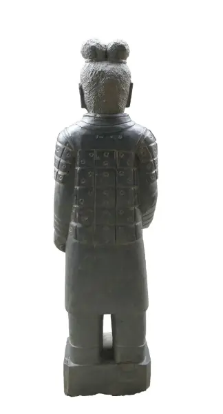 Product image 5 of the product “Warrior standing with left hand up, ca 175cm, antique finish Left Hand Up | Antique Finish”